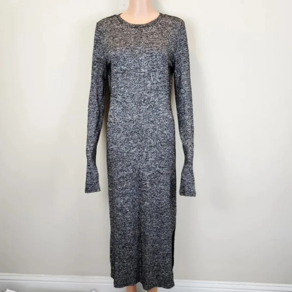 Walter Baker grey long sleeve full length dress size M
